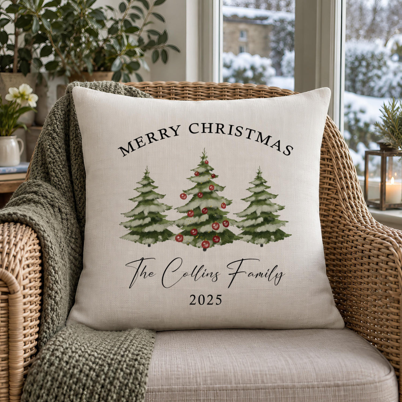 Personalised Christmas Tree Cushion
