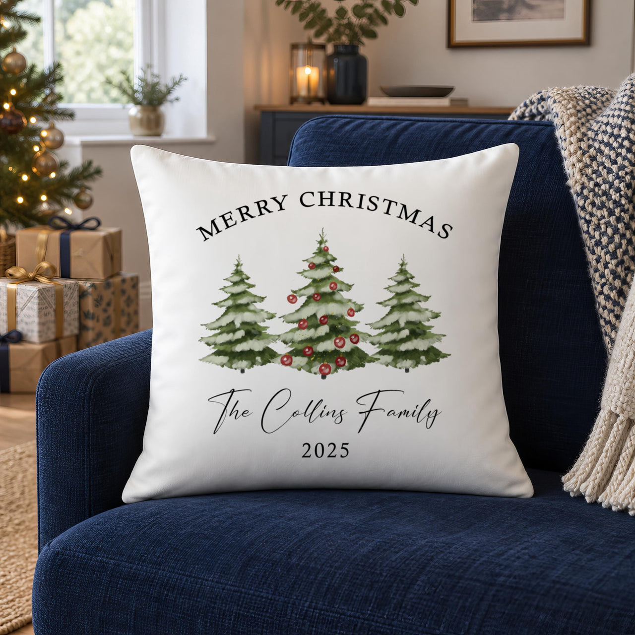 Personalised Christmas Tree Cushion