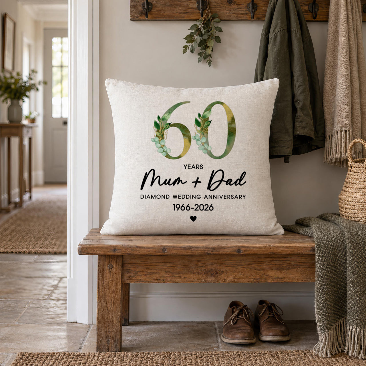 Personalised 60th Anniversary Cushion