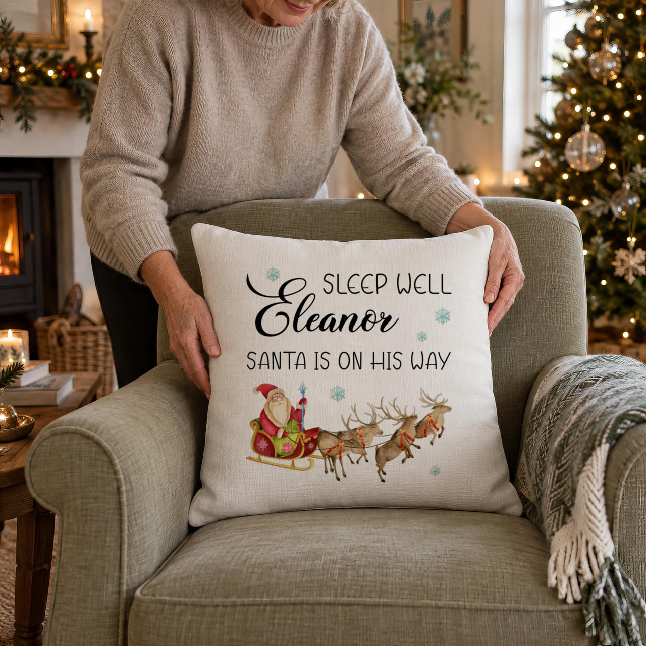 Personalised Santa's Arrival Cushion