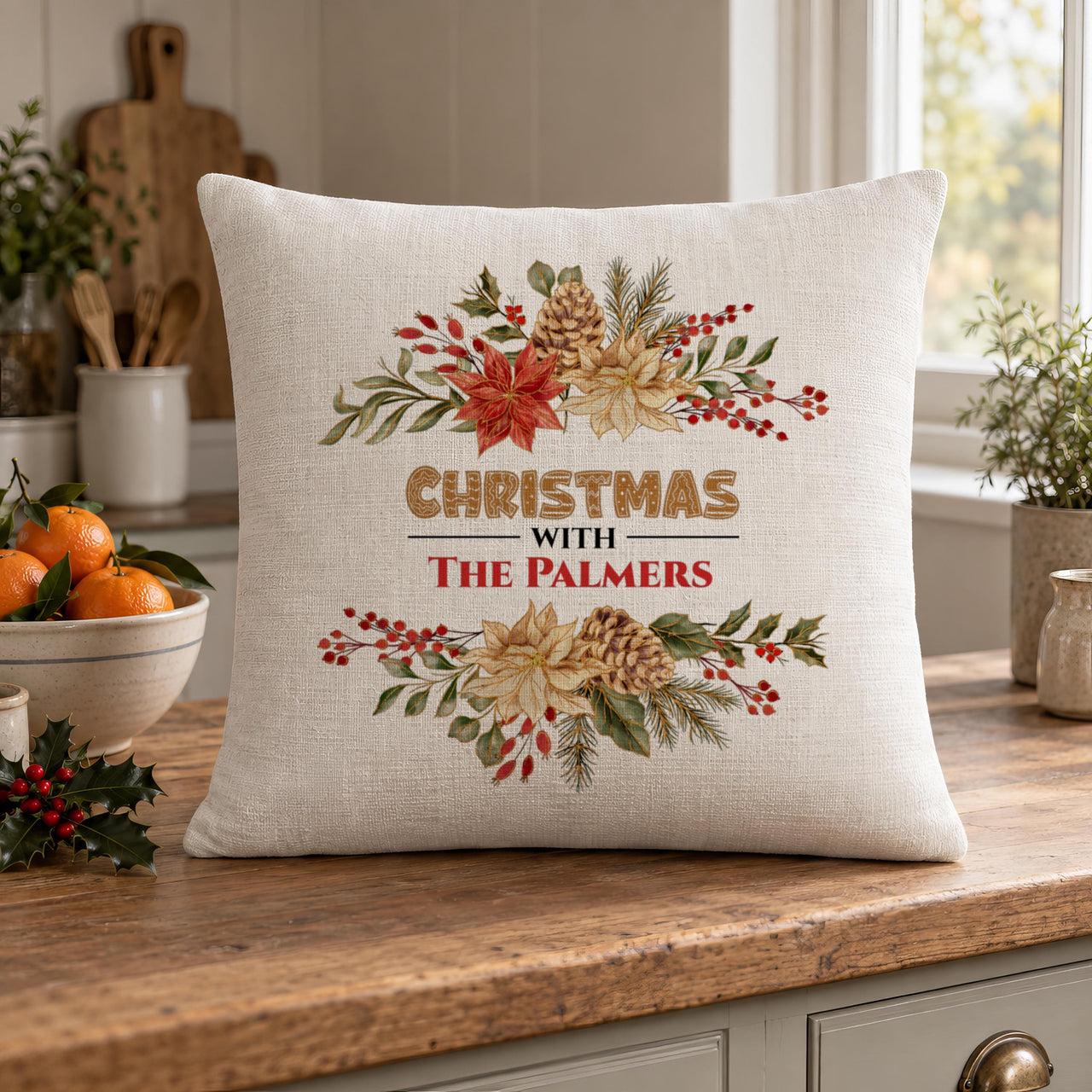 Personalised Family Christmas Cushion