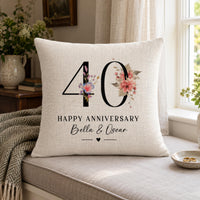 Linen cushion with a large 