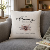 Personalised Mummy Belongs To Cushion