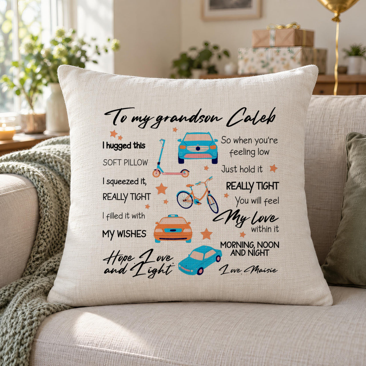 Personalised Grandson Cushion