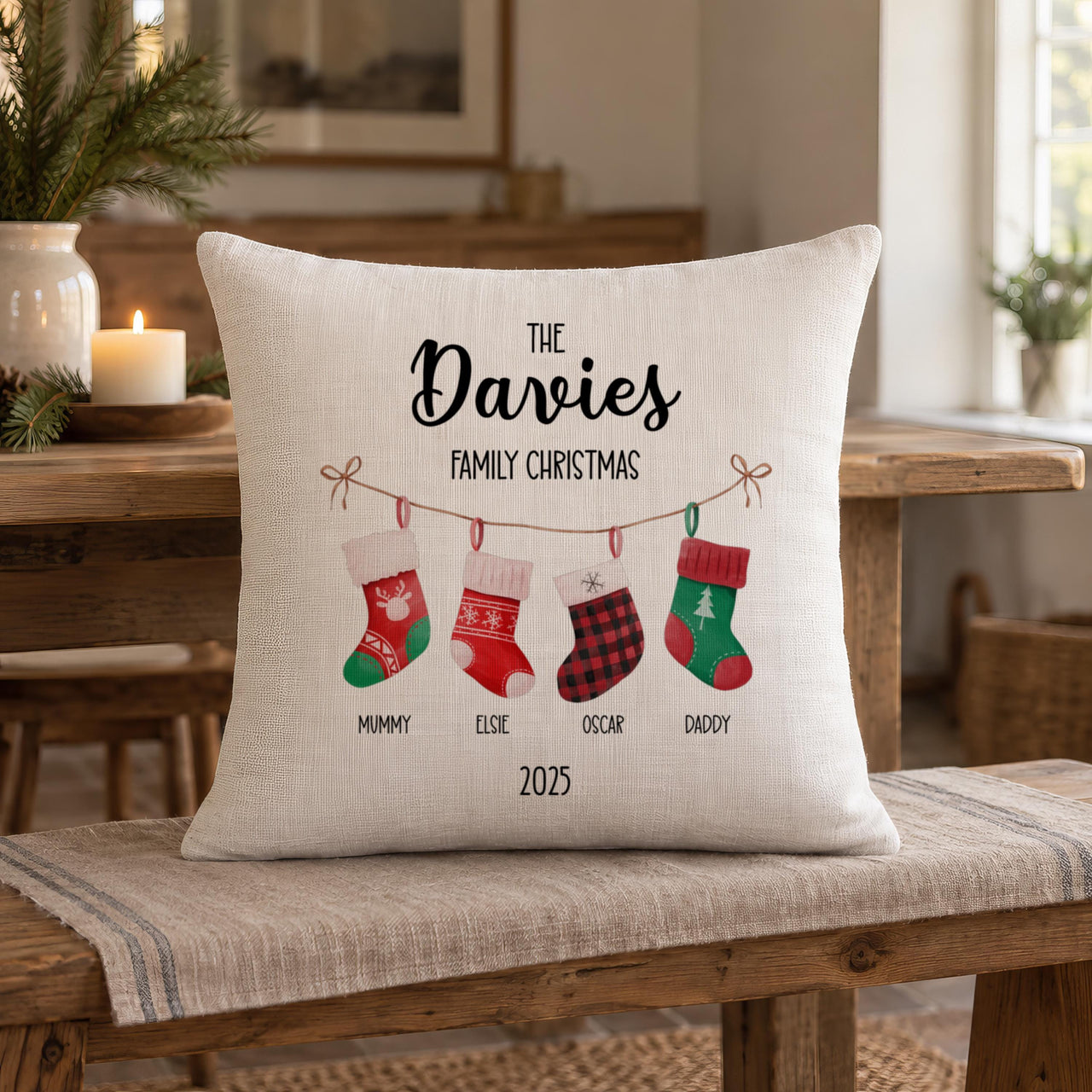 Personalised Hanging Stockings Cushion