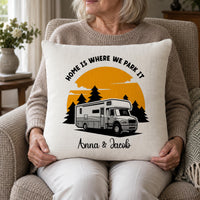 Personalised Motorhome Sunset Cushion