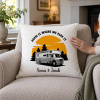 Personalised Motorhome Sunset Cushion