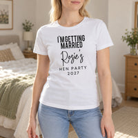 I'm Getting Married Hen Party Iron-On Transfer, shown on a white t-shirt