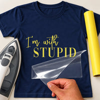 Navy T-shirt with yellow 