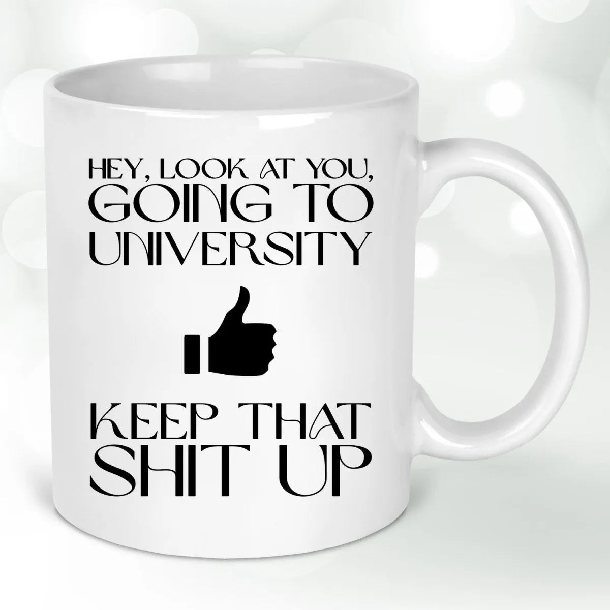 Inspirational University Send-Off Mug - Graduation Keepsake for Students - DENMARY