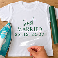 Just Married Date Iron-On Transfer