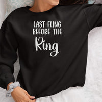 Last Fling Iron-On Transfer shown on a sweatshirt