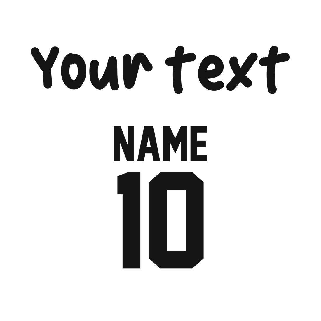 Custom iron-on lettering and names and numbers