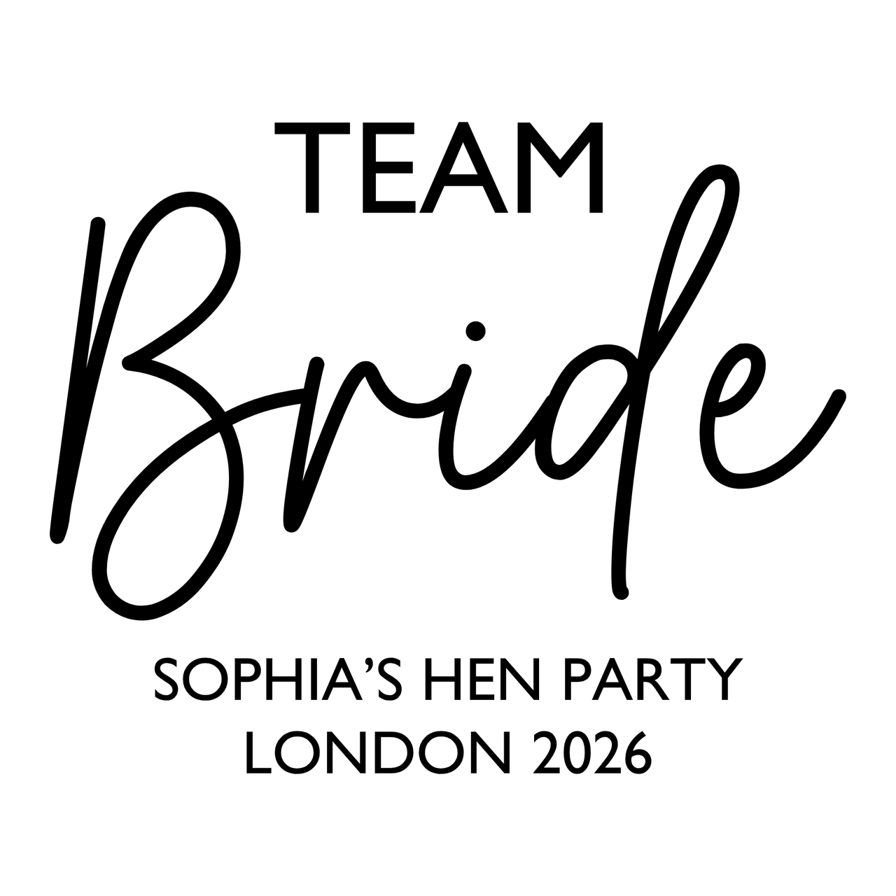 Team Bride - Bride Party Iron-On Transfer, personalised
