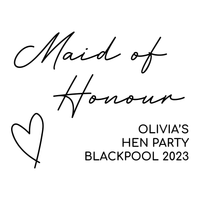 Maid of Honour - Wedding Party Iron-On Transfer, personalised