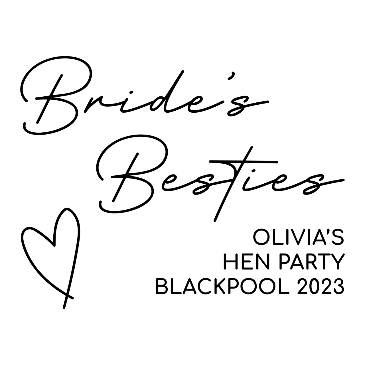 Bride's Besties - Wedding Party Iron-On Transfer, personalised