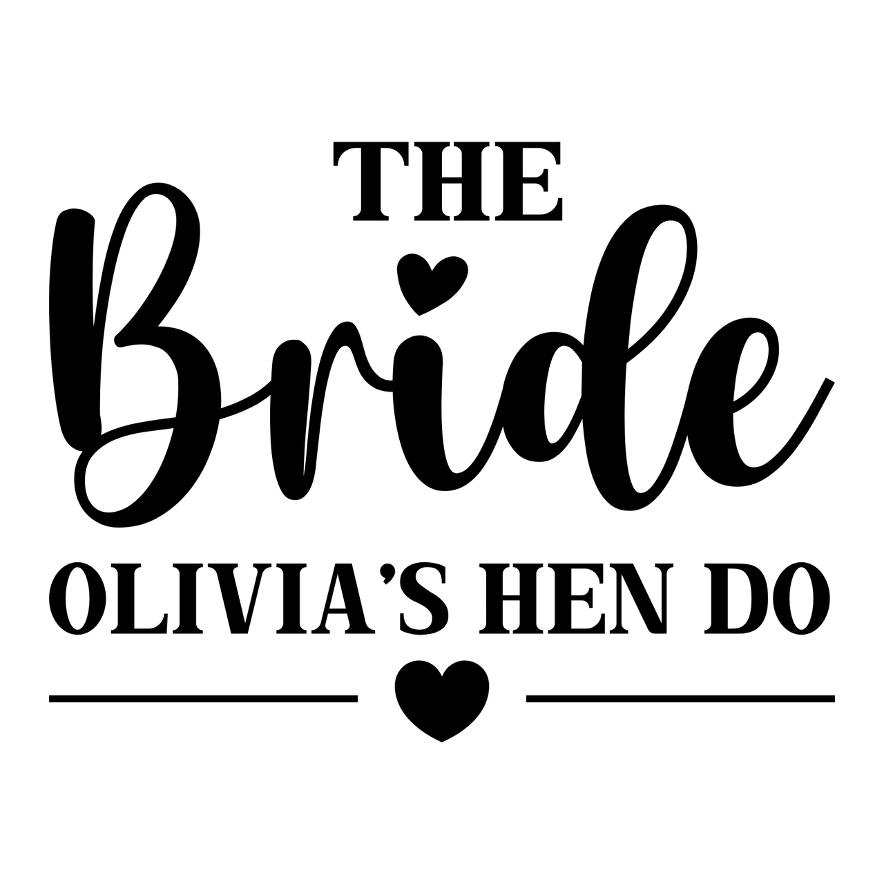 The Bride - The Bride and Team Bride Iron-On Transfer, personalised