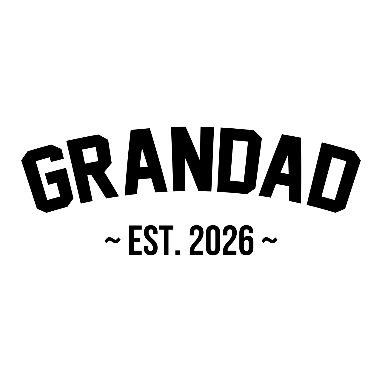 Grandad Est. Iron-On Transfer, personalised