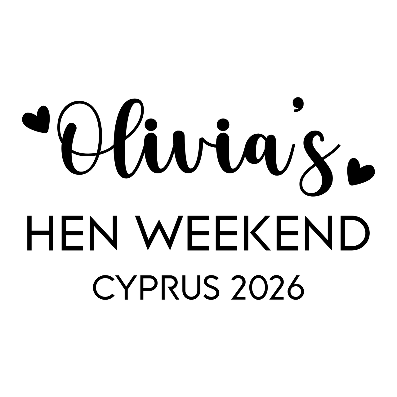 Hen Weekend Iron-On Transfer, personalised