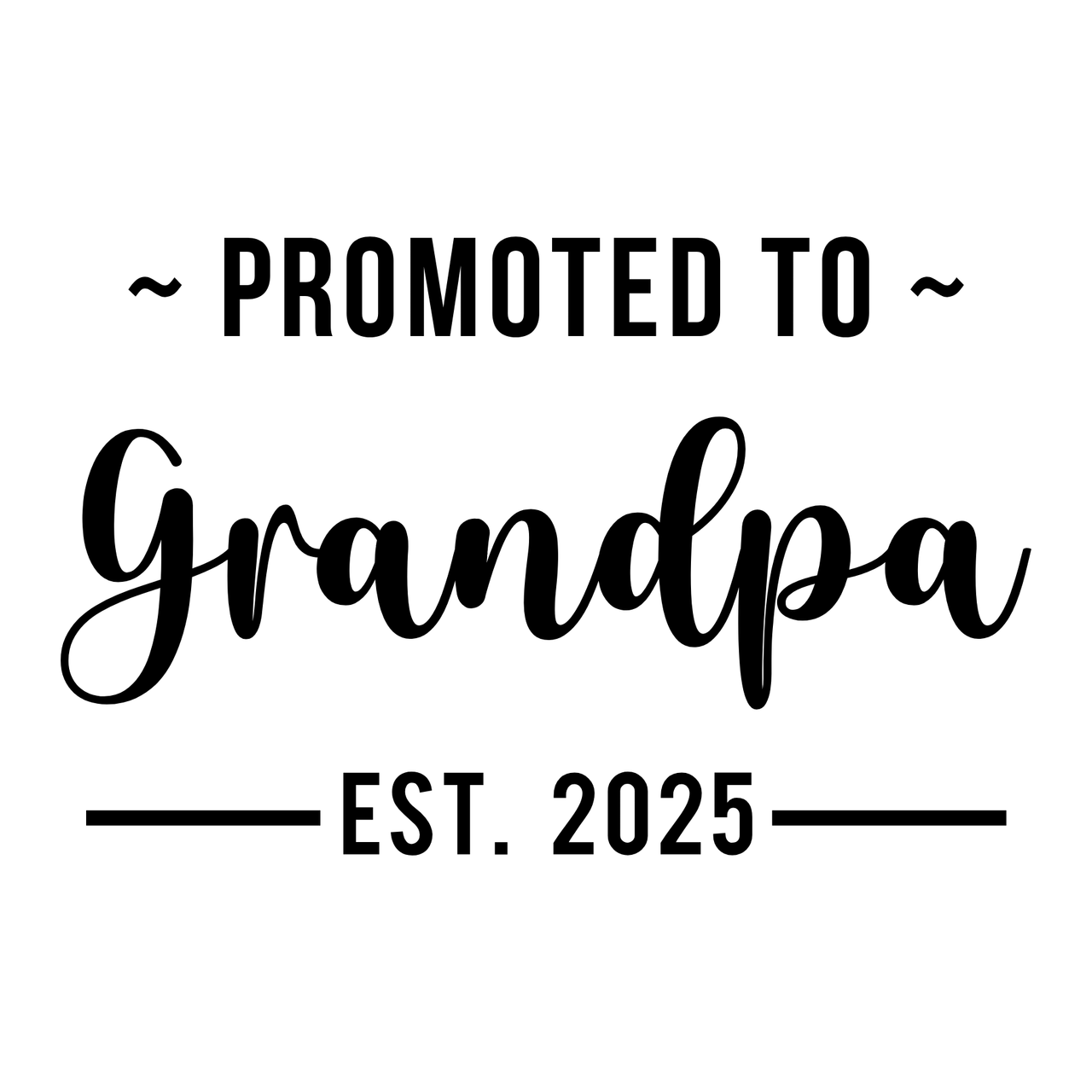 Promoted to Grandpa Iron-On Transfer, personalised