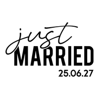 Just Married Script Iron-On Transfer, personalised