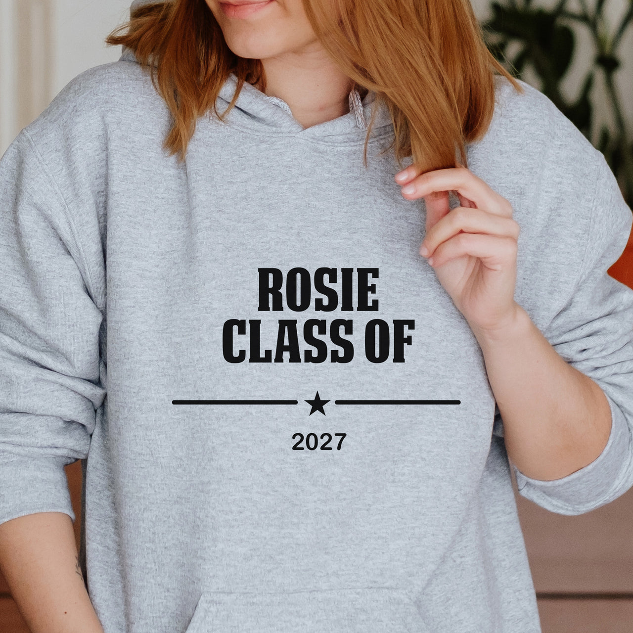 Leavers Class of 2026 Iron-On Transfer shown on a hoodie