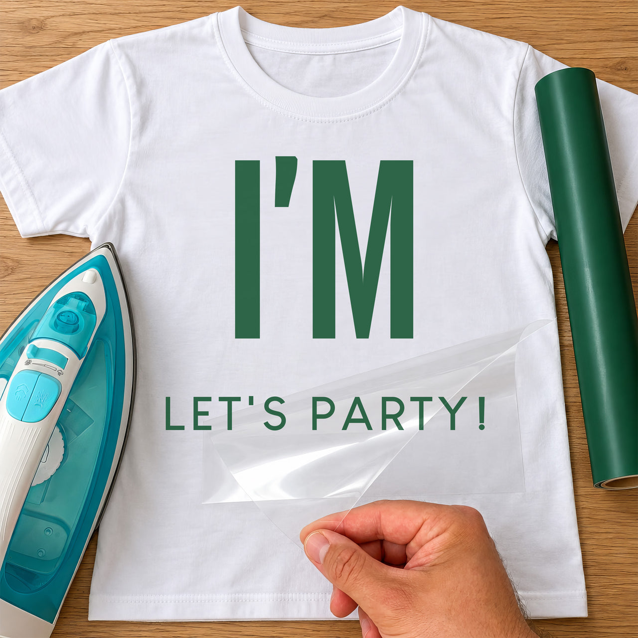 Let's Party Foam Finger Iron-On Transfer - Birthday Squad Design