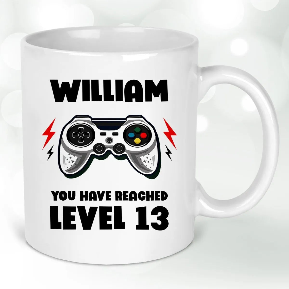 Level 13 Gamer Mug - Personalised Teen Gift - Video Game Design - DENMARY