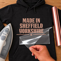 Mockup: black hoodie with rose gold 