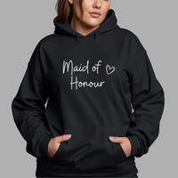 Maid Of Honour Gothic Iron-On Transfer - Ready-Made Wedding Design shown on a hoodie