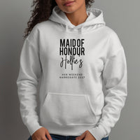 Maid Of Honour Hen Party Iron-On Transfer shown on a hoodie