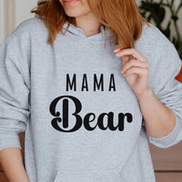 Mama Bear Iron-On Transfer shown on a hoodie