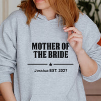 Mother Of The Bride Hen Party Iron-On Transfer shown on a hoodie