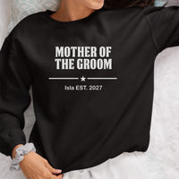 Mother Of The Groom Hen Party Iron-On Transfer shown on a sweatshirt