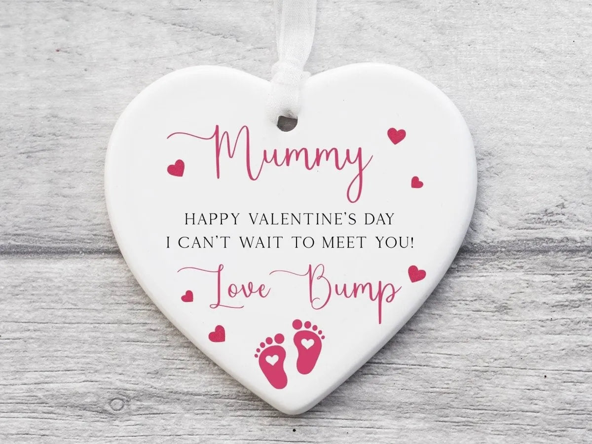 Mummy-to-Be Valentine's Heart Ornament - Pregnancy Keepsake - DENMARY