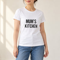White T-shirt with the Mum's Kitchen design printed on the chest