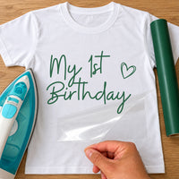 My First Birthday Iron-On Transfer - Stars & Sparkle Design