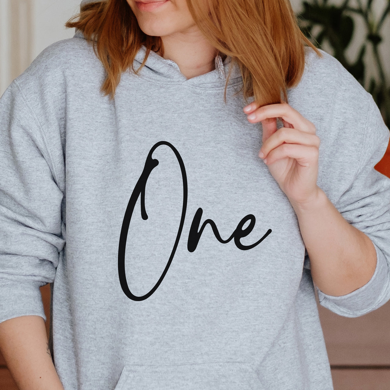 Number One 1st Birthday Iron-On Transfer shown on a hoodie