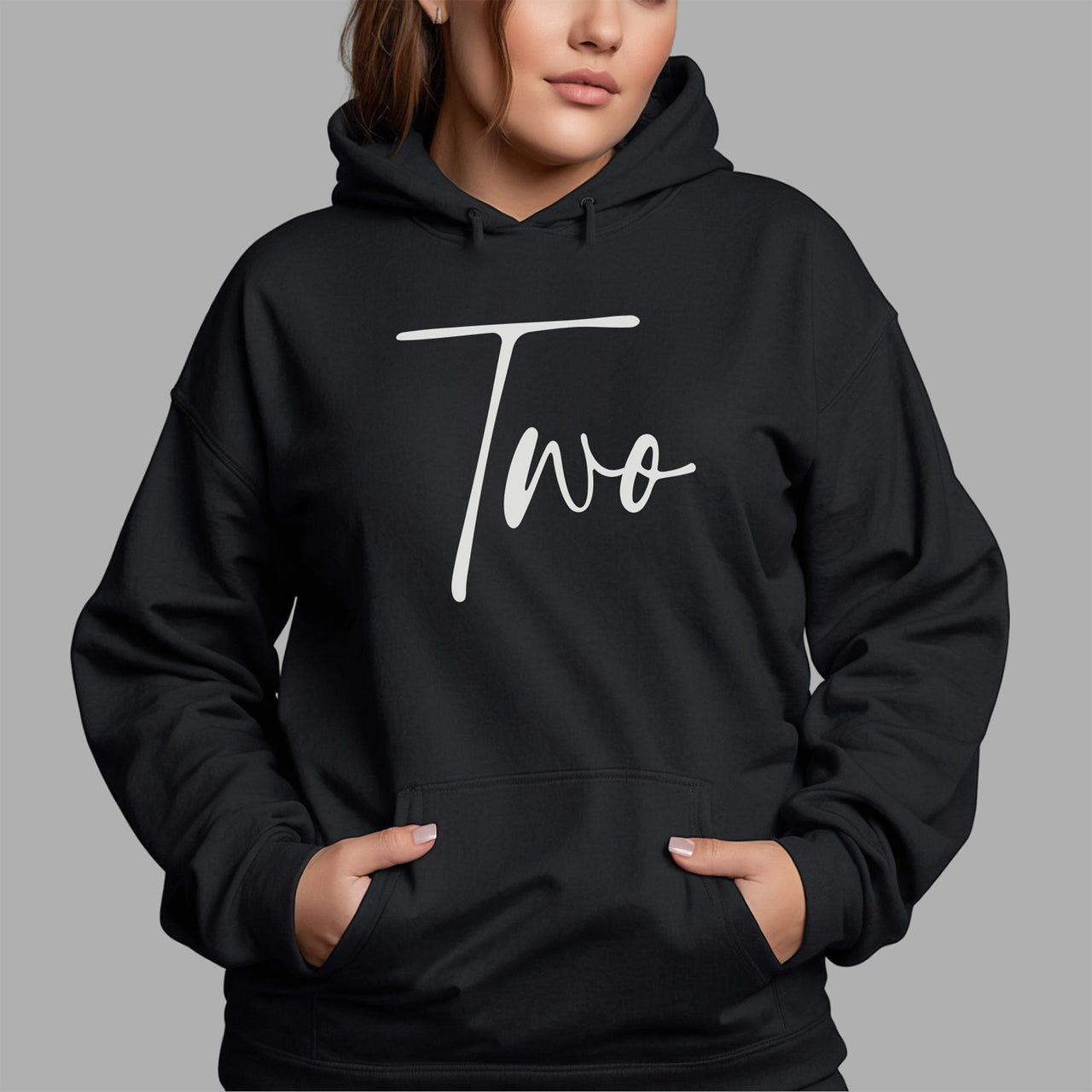 Number Two 2nd Birthday Iron-On Transfer shown on a hoodie