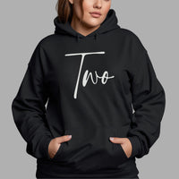 Number Two 2nd Birthday Iron-On Transfer shown on a hoodie