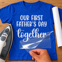 Our First Father's Day Together Iron-On Transfer - Baby Bottle & Beer Design