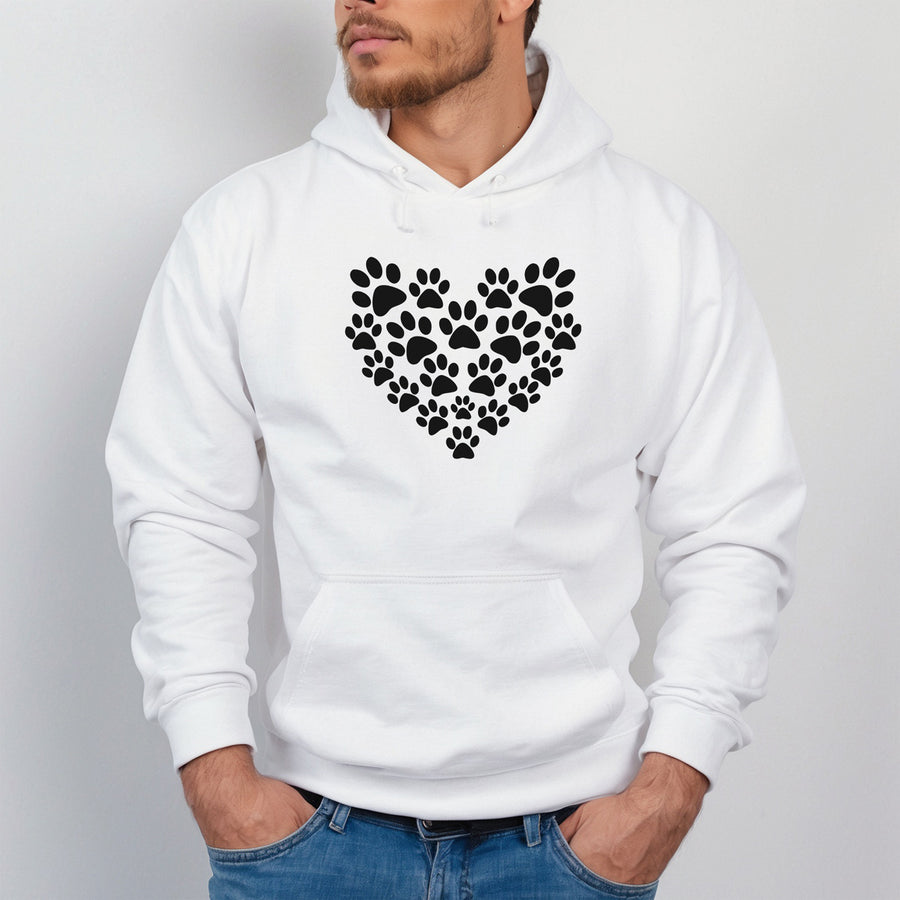 Paw Print Heart Iron-On Transfer - Pet Lover Heart Design - photo of the finished product