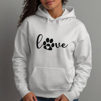 Paw Print Love Iron-On Transfer shown on a hoodie