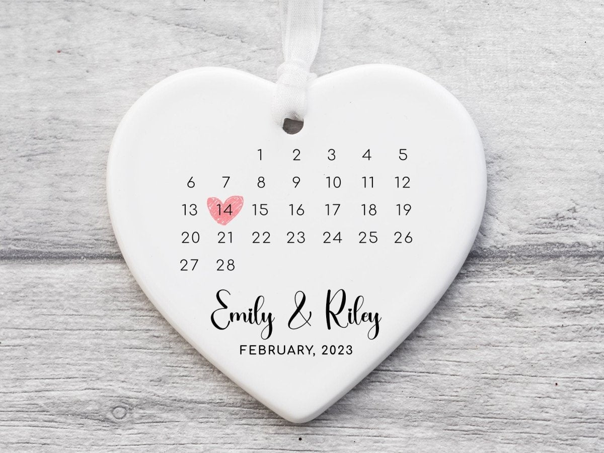 Personalised Anniversary Heart - Ceramic Keepsake with Custom Date - Romantic Wedding Gift - DENMARY