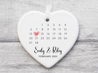 Thumbnail for Personalised Anniversary Heart - Ceramic Keepsake with Custom Date - Romantic Wedding Gift - DENMARY