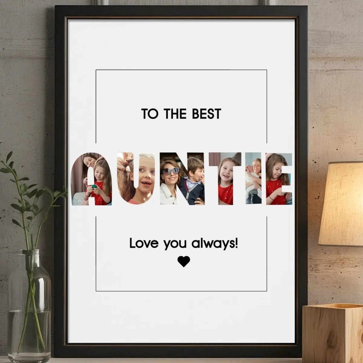 Personalised Auntie Photo Print - Birthday - Christmas - Custom Wall Art - DENMARY