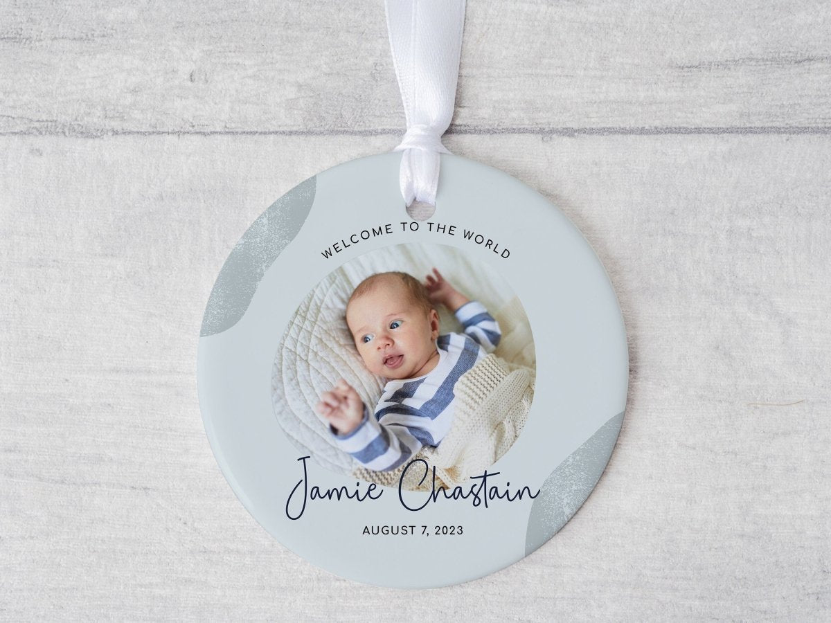 Personalised Baby's First Christmas Bauble - Newborn Keepsake - Photo Ornament - DENMARY