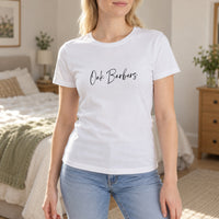 Personalised Barber Name Iron-On Transfer, shown on a white t-shirt