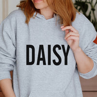 Personalised Barista Name Iron-On Transfer shown on a hoodie