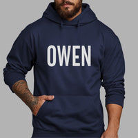 Personalised Birthday Name Iron-On Transfer shown on a hoodie